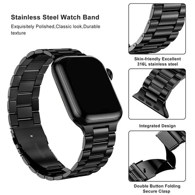 Stainless steel Bracelet for Apple Watch Strap 49mm 45mm 41mm 44mm 40mm 42mm 46mm Metal Band iWatch Ultra Series 9 10 5 SE 6 7 8