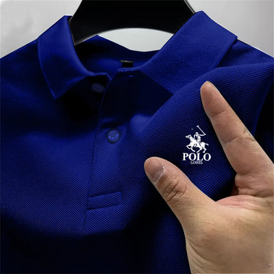 high-quality men's printed polo shirt new high-end business casual quick drying and breathable polo collar short sleeved