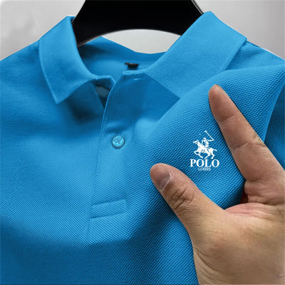 high-quality men's printed polo shirt new high-end business casual quick drying and breathable polo collar short sleeved