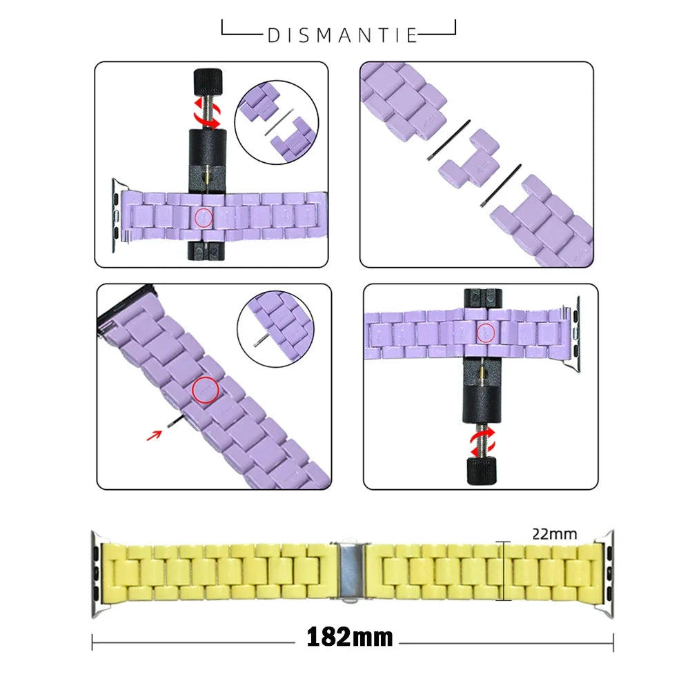 Watch strap+Case+glass For apple watch band 44mm 40mm 38/42mm Candy bracelet iwatch ultra2 49mm serie 9 8 7 6 5 4 3 Se 41mm/45mm